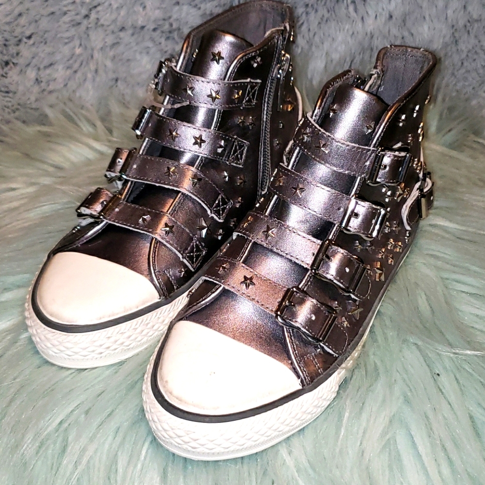 ASH gray metallic kids sneakers